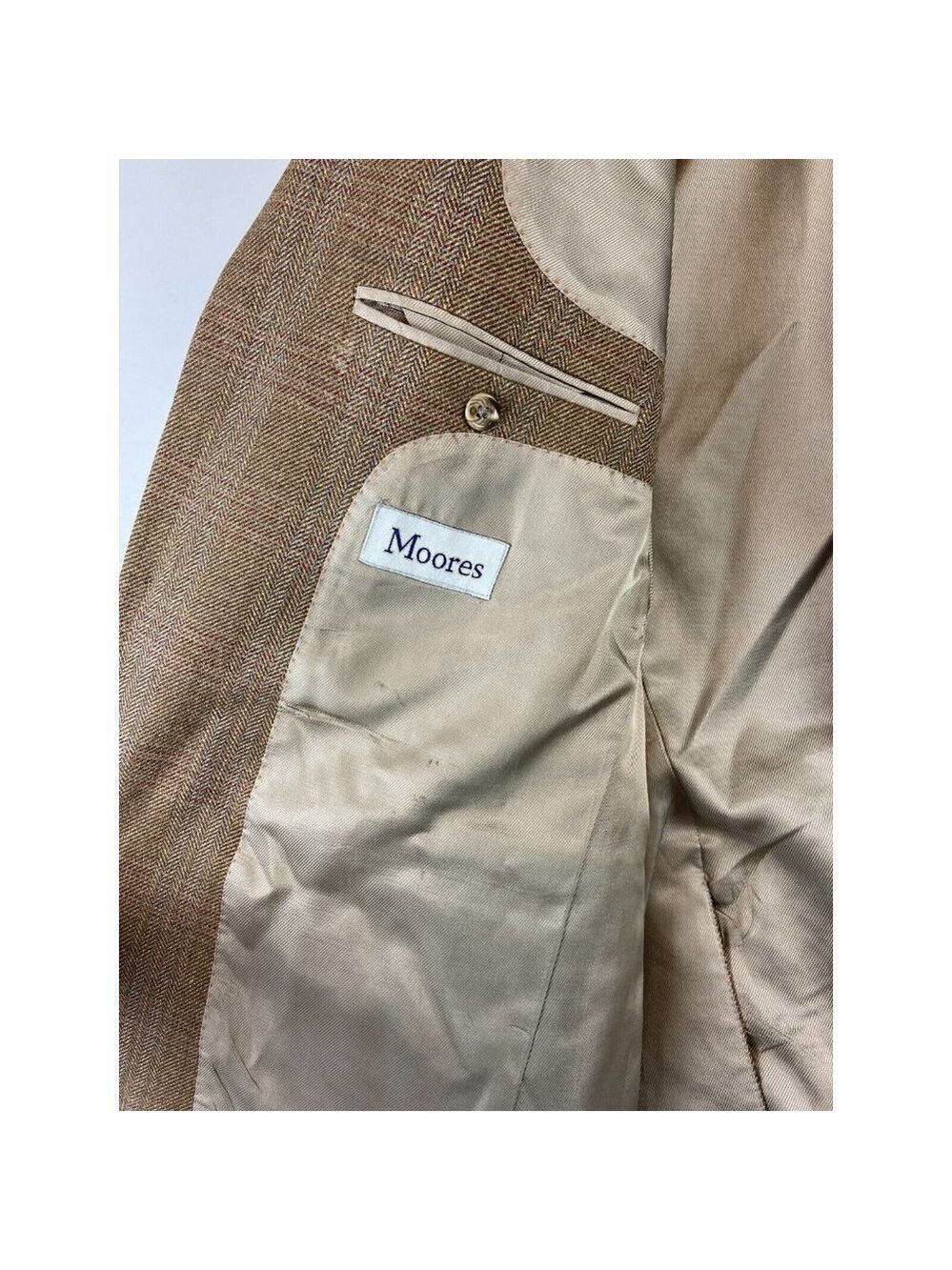Moores Claiborne Wool Brown Men Vintage Blazer Size 44 R - Picture 3 of 11